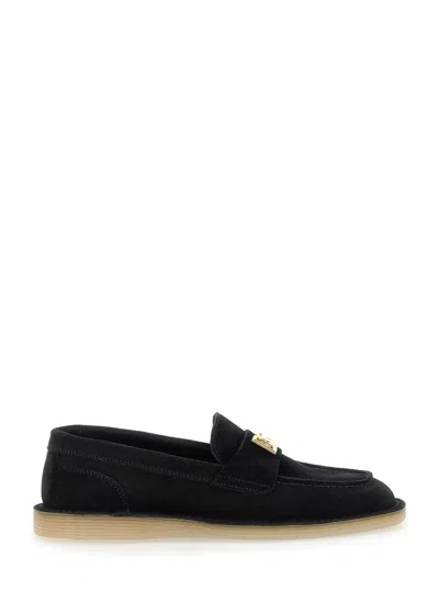 Dolce & Gabbana Logo-lettering Loafers In Black