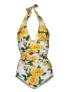 DOLCE & GABBANA FLOWE POWER YELLOW SWIMSUIT