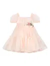 Dolce & Gabbana Flower-appliqué Silk-organza Dress In Pink