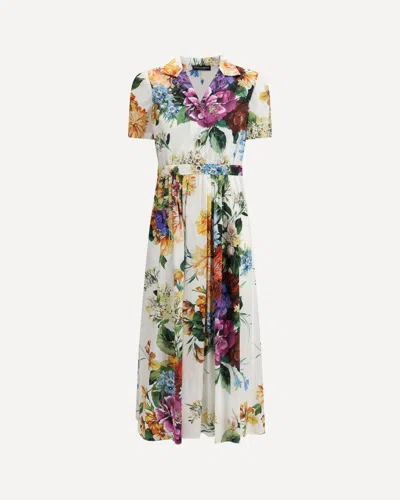 DOLCE & GABBANA FLOWER BOUQUET PRINT CHEMISIER DRESS
