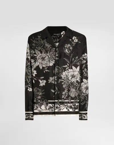 Dolce & Gabbana Flower Bouquet-print Jacquard Twill Shirt In Multi