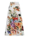 Dolce & Gabbana Flower Bouquet Print Midi Skirt In Multi