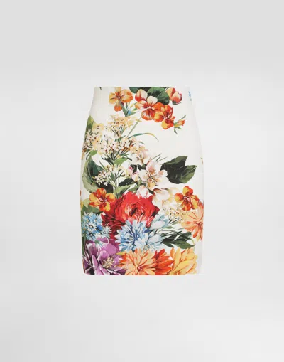 DOLCE & GABBANA FLOWER BOUQUET-PRINT MINI SKIRT