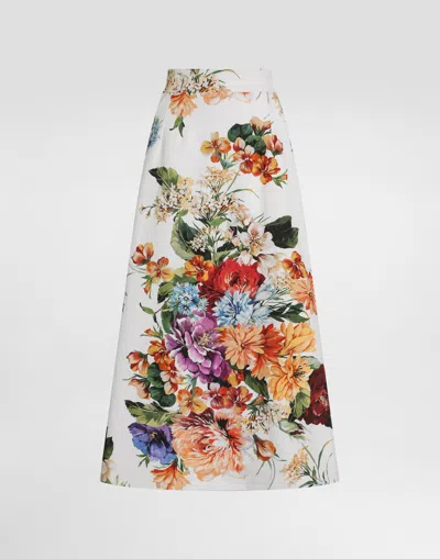 DOLCE & GABBANA FLOWER BOUQUET-PRINT SKIRT