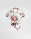 Dolce & Gabbana Vanity Floralprint Silk Twill Shirt In White In White