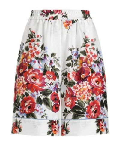 DOLCE & GABBANA DOLCE  GABBANA FLOWER BOUQUET-PRINTED TWILL VANITY BERMUDA SHORTS