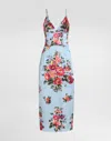 Dolce & Gabbana Floral Midi Dress Fitted Silhouette In Multi