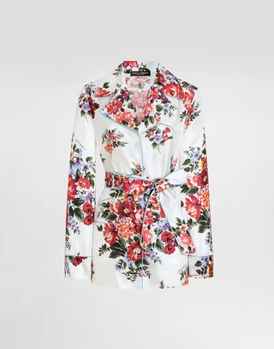 Dolce & Gabbana Flower Bouquet-print Twill Shirt In Multi