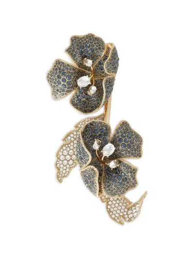 Dolce & Gabbana Flower Brooch With Rhinestones In Gold