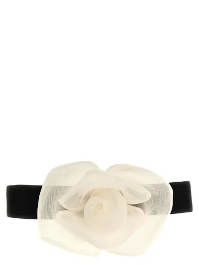 Dolce & Gabbana Flower Choker In White/black