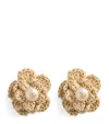 Dolce & Gabbana Dg Raffia-effect Clip-on Earrings In Brown