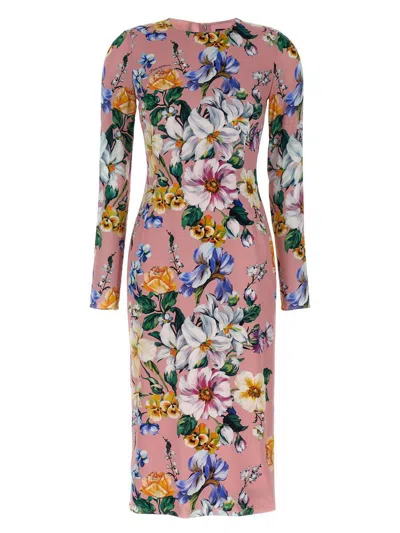 Dolce & Gabbana Flower Dress In Multicolor