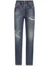 DOLCE & GABBANA `FLOWER POWER` 5-POCKET JEANS