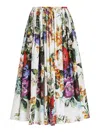 Dolce & Gabbana Flower-bouquet Print Midi Skirt In Multi