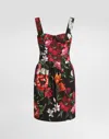 Dolce & Gabbana Multicolor Flower Cotton Midi Dress