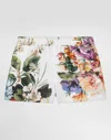 Dolce & Gabbana Flower-print Linen Canvas Shorts