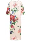 Dolce & Gabbana Women Flower Print Midi Dress In Neutral