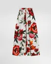 Dolce & Gabbana Multicolor Midi Skirt With All-over Floral Print And Rear Zip Closure In Cotton Woman