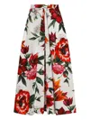 Dolce & Gabbana Multicolor Midi Skirt With All-over Floral Print And Rear Zip Closure In Cotton Woman