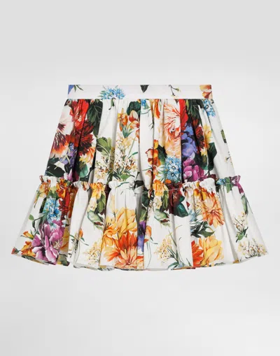 Dolce & Gabbana Flower-print Poplin Skirt