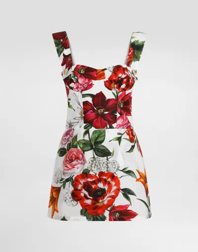 DOLCE & GABBANA FLOWER-PRINT POPLIN TOP