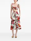 Dolce & Gabbana Flower Print Poplin Top In Multi