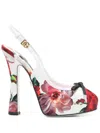 Dolce & Gabbana Flower Print Satin Pumps