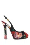 Dolce & Gabbana Floral-print Pumps In Black