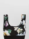 Dolce & Gabbana Flower Print Sleeveless Crop Top In Black