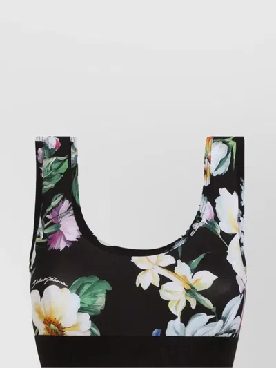 DOLCE & GABBANA FLOWER PRINT SLEEVELESS CROP TOP