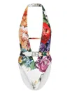 Dolce & Gabbana Flower Pattern One-piece Swimsuit In Multi