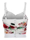 Dolce & Gabbana Bustier Top In Marquisette And Chiffon With Rose Print In White
