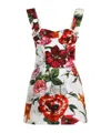 Dolce & Gabbana Floral Mini Dress Sweetheart Neckline Straps In Multi