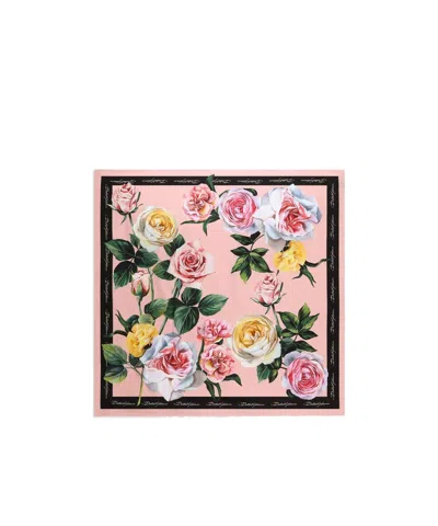 Dolce & Gabbana Flower Printed Scarf In Pink