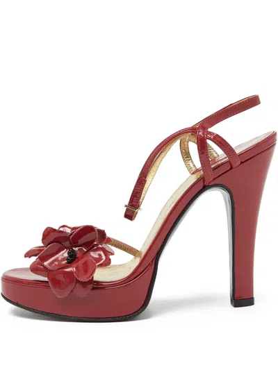 Pre-owned Dolce & Gabbana Flower Strappy Heeled Sandals