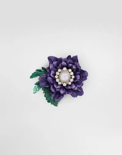 Dolce & Gabbana Flower Watch Brooch In バイオレット
