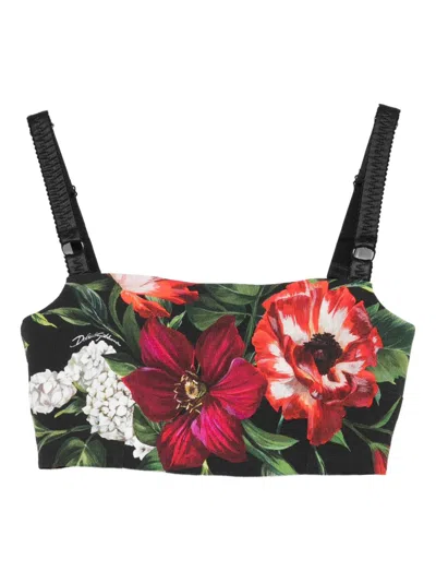 Dolce & Gabbana Flowers Printed Dress In Multi