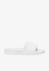 Dolce & Gabbana Fluo Logo Rubber Slides In White