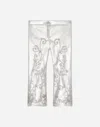 Dolce & Gabbana Foiled Faux Leather Pants With Embellishment In Multicolor