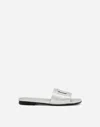 Dolce & Gabbana Girls Dg Millennial Laminated Flat Sandals In Silver