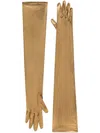Dolce & Gabbana Foiled Long Gloves In Gold