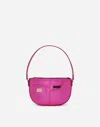 Dolce & Gabbana Foiled Nappa Leather Shoulder Bag In Fuchsia