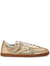 Dolce & Gabbana Saint Tropez Foiled Leather Sneakers In Gold
