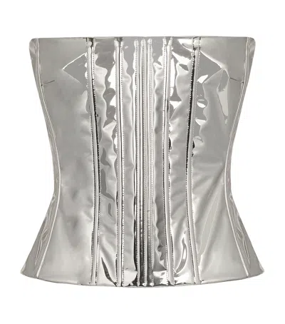 Dolce & Gabbana Foiled Satin Corset Top