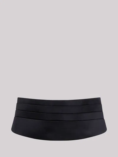 Dolce & Gabbana Folded-design Silk Belt In Black