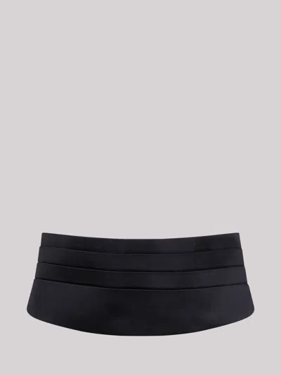 Dolce & Gabbana Silk Smoking Belt In Black