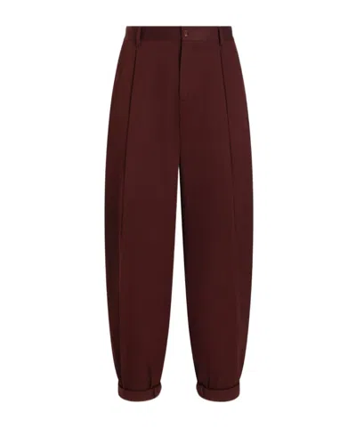 Dolce & Gabbana Folded-edge Trousers In Browndarkviolet
