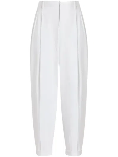 Dolce & Gabbana Folded-edge Trousers In White