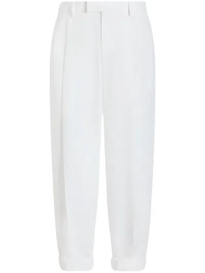 Dolce & Gabbana Folded-edge Trousers In White