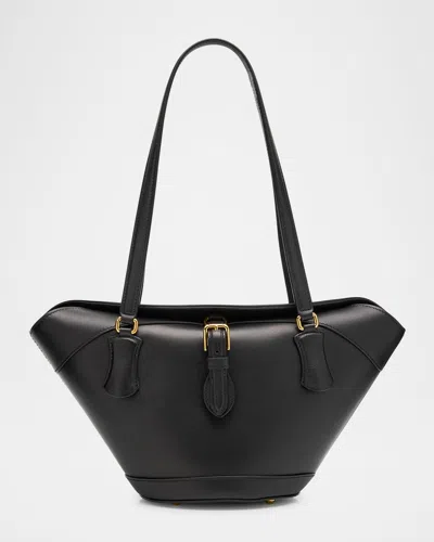 Dolce & Gabbana Foldover Leather Tote Bag In Black